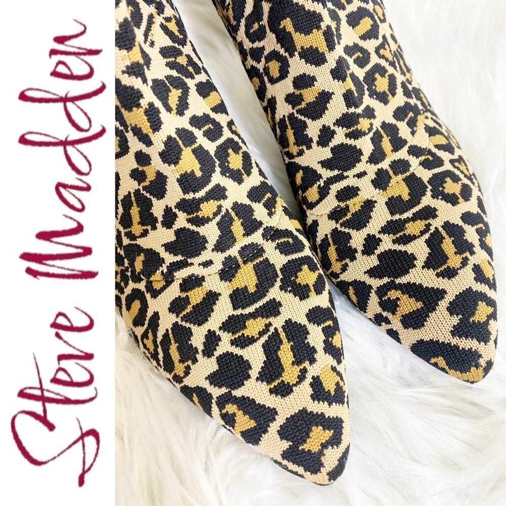 Steve Madden Enya Leopard Print Sock Bootie Stile… - image 2
